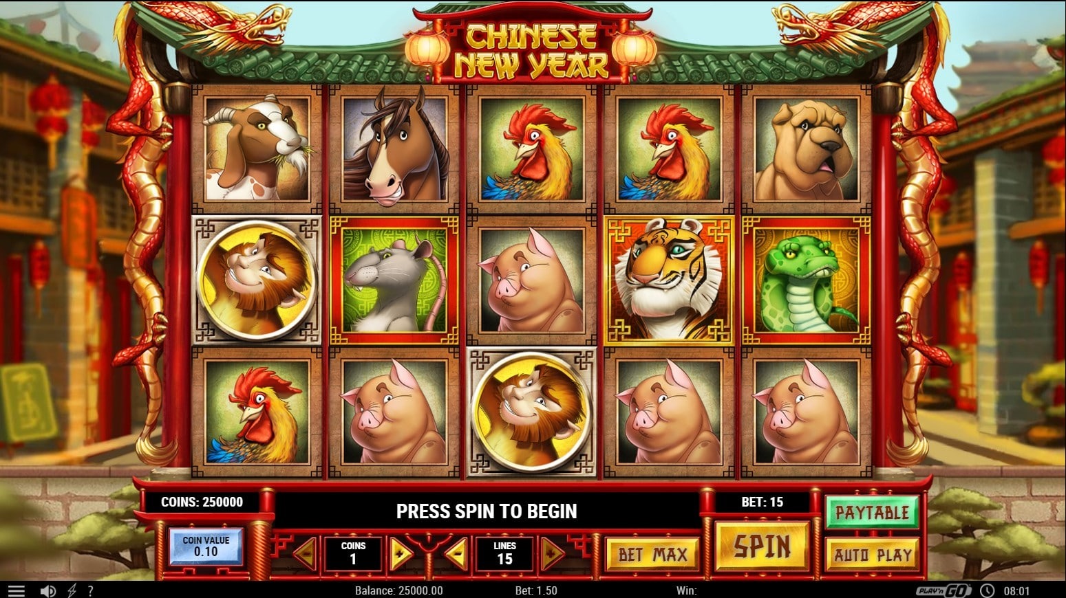 Chinese featured themed slot